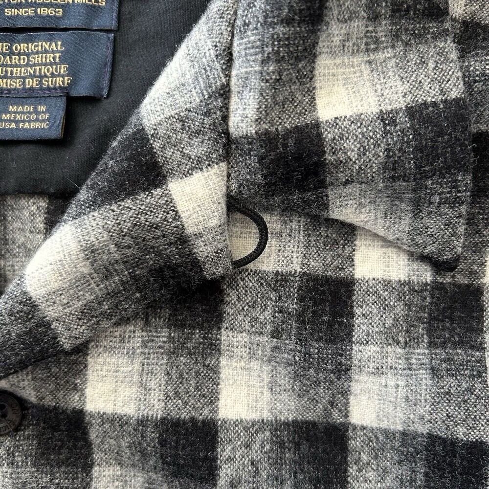 Pendleton Wool Original Board Shirt Mens XXL Black Gray 1958 Plaid Chest Pockets - Picture 9 of 16